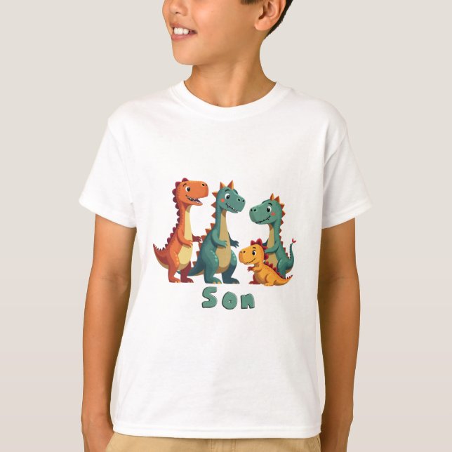 Dinosaur Family T-Shirt (son) (Framsida)