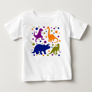 Dinosaur-färgade polka-prick-baby-barn tee