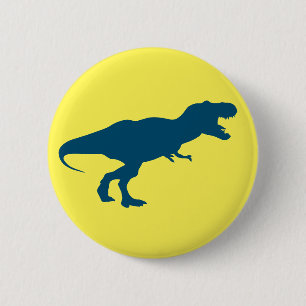 Dinosaur Färgglad Gul Knapp