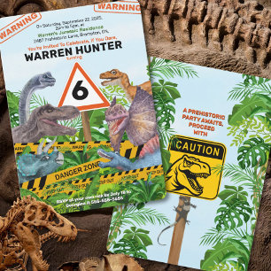 Dinosaur Farlig Födelsedagsinbjudan Inbjudningar