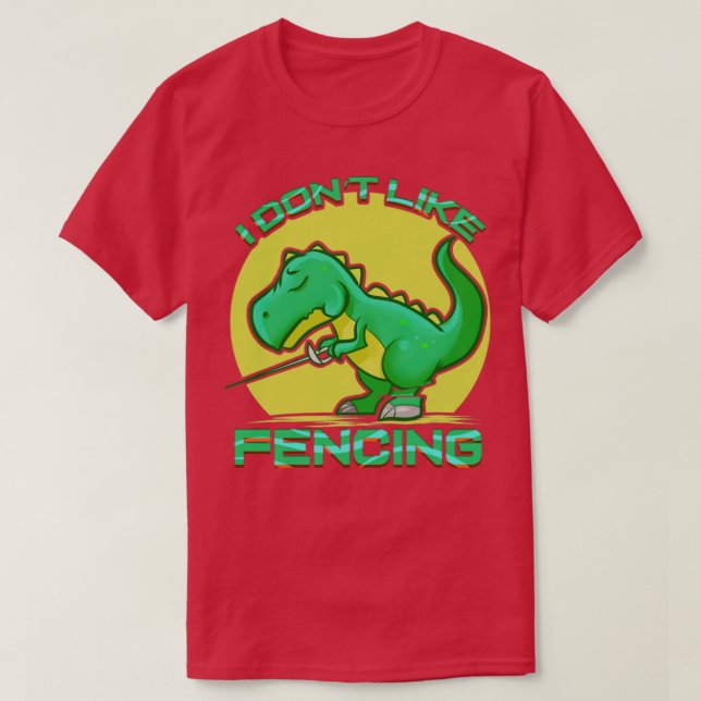 Dinosaur Fencer TRex Fince Funny Sword Fighter T Shirt (Design framsida)