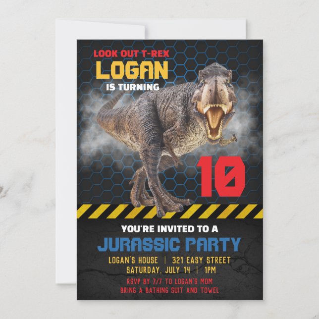 Dinosaur-fest-inbjudan Inbjudningar (Framsida)