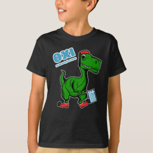 Dinosaur firar "Ohi Day" utklädd till Tsolias T Shirt