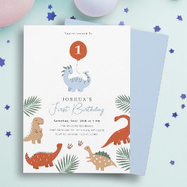 Dinosaur First 1st Birthday Party bjudan Inbjudningar