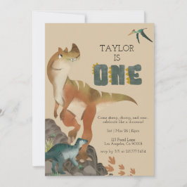 Dinosaur First Birthday-inbjudan Inbjudningar