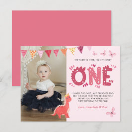 Dinosaur First Birthday Photo Tack Vykort