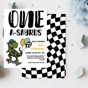 Dinosaur First Birthday, Skateboard Dinos 1 st Inbjudningar