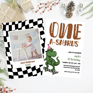 Dinosaur First Birthday, Skateboard Dinos 1 st Inbjudningar