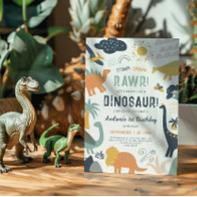 Dinosaur First Birthday Stomp Chomp Roar