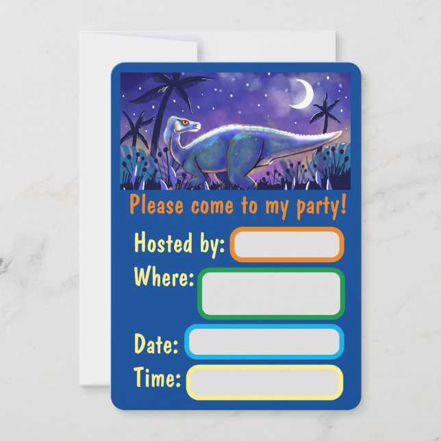 Dinosaur Flat Kort för Handavtryck (Framsida)