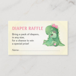 Dinosaur Flicka Shower Diaper Raffle Biljett Tilläggskort