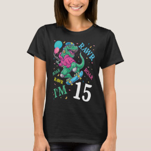 Dinosaur Flies and Balloons Rawr Roar Birthday I T Shirt