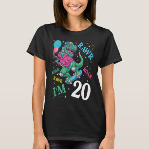 Dinosaur Flies and Balloons Rawr Roar Birthday I T Shirt