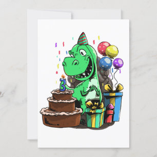 Dinosaur födelsedag - 3 år inbjudningar