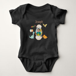 Dinosaur Födelsedags Baby Outfit - Anpassat Namn T Shirt