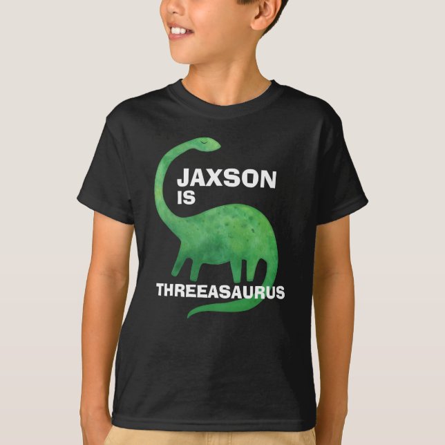 Dinosaur födelsedags t-shirt - valfri ålder - Lägg (Framsida)