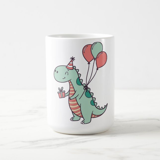 Dinosaur-födelsedagsdesign för Tecknad Kaffemugg (Center)