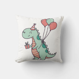 Dinosaur-födelsedagsdesign för Tecknad Kudde