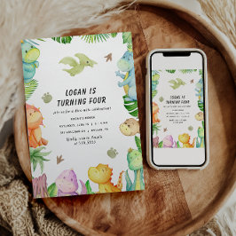 Dinosaur födelsedagsfest | Barn födelsedag Inbjudningar