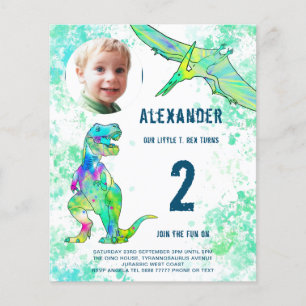 Dinosaur Födelsedagsfest Budget Flygblad