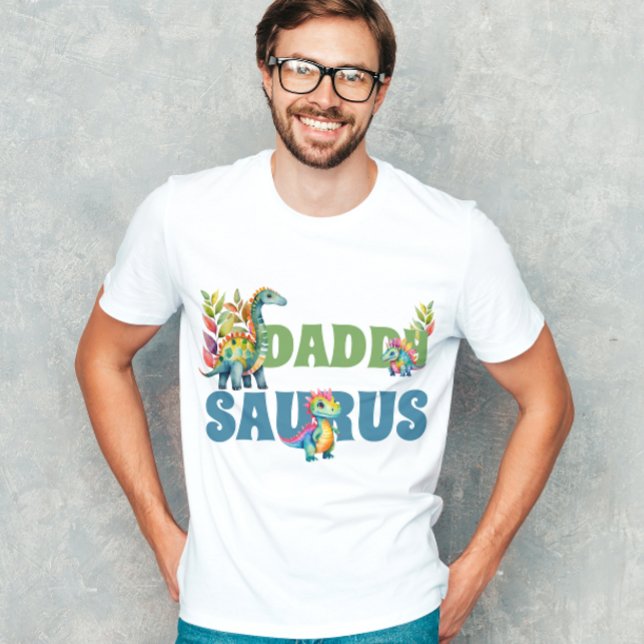 Dinosaur Födelsedagsfest Cute Pappa Saurus Far T Shirt (Skapare uppladdad)