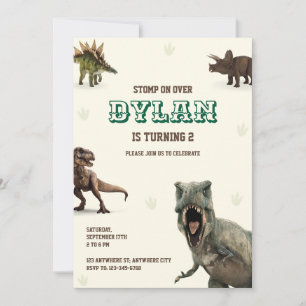 Dinosaur födelsedagsfest för barn   inbjudningar