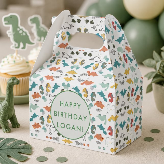 Dinosaur födelsedagsfest foto presentaskar (Dinosaur Birthday Party Photo Favor Boxes)
