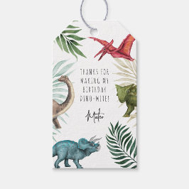 Dinosaur Födelsedagsfest Gift Märkre Presentetikett