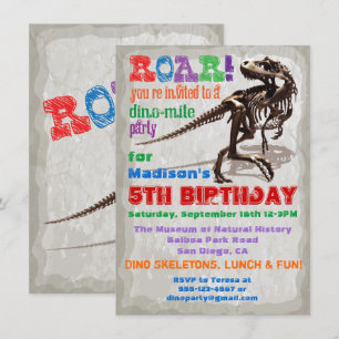 Dinosaur Födelsedagsfest inbjudan