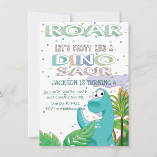 Dinosaur Födelsedagsfest inbjudan
