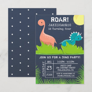 Dinosaur Födelsedagsfest inbjudan