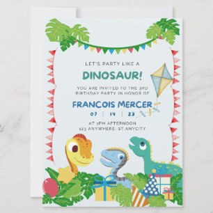 Dinosaur Födelsedagsfest inbjudan