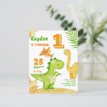 Dinosaur födelsedagsfest inbjudan