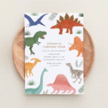 Dinosaur Födelsedagsfest inbjudan
