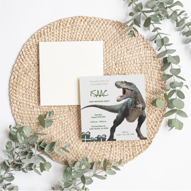 Dinosaur Födelsedagsfest inbjudan Card (Dinosaur Birthday Party Invitation)