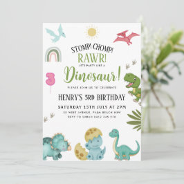 Dinosaur-Födelsedagsfest Inbjudningar