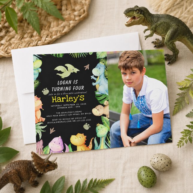 Dinosaur födelsedagsfest  inbjudningar (Dinosaur Birthday Party Invitation)