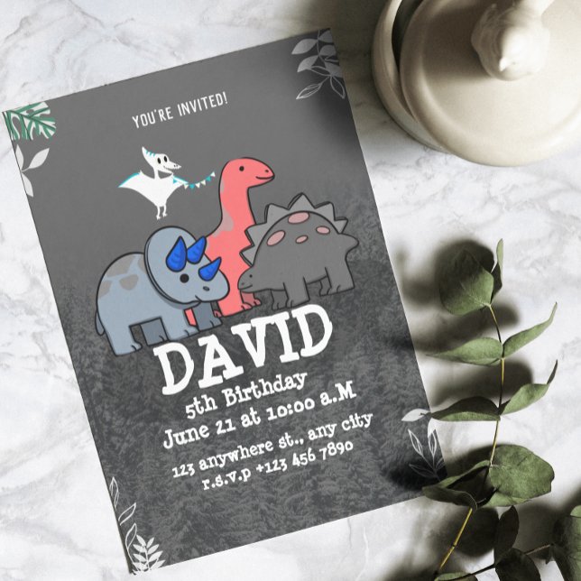 Dinosaur födelsedagsfest inbjudningar (Dinosaur Birthday Party Invitation)