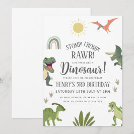 Dinosaur-Födelsedagsfest Inbjudningar
