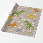 Dinosaur-Födelsedagsfest, Kid Birthday, Anpassning Presentpapper<br><div class="desc">Dinosaur fick papper förpackning. Redigera texten med hjälp av mallen och ändra bakgrunden färg till din inställning. Bor din lilla flicka dinos? Gör det mer gigantiskt genom att lägga till i en rosa bakgrund! Perfekt för en födelsedagsfest eller babydusch med ett dinosauritema!</div>