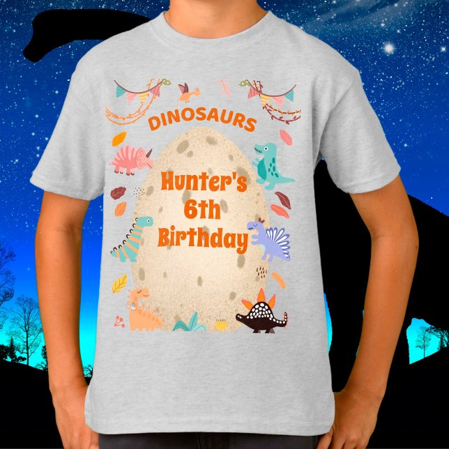 Dinosaur Födelsedagsfest med Giant Dino Egg T Shirt (Skapare uppladdad)