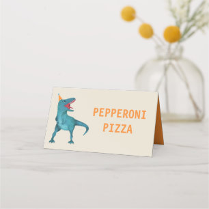 Dinosaur Födelsedagsfest Menu Tält-kort Placeringskort