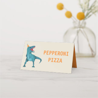 Dinosaur Födelsedagsfest Menu Tält-kort Placeringskort