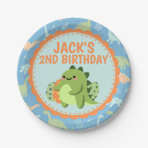 Dinosaur Födelsedagsfest Papprare Tallrikar