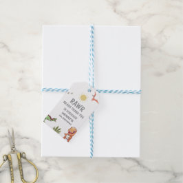 Dinosaur-Födelsedagsfest Presentetikett