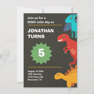 Dinosaur födelsedagsfest pun inbjudningar