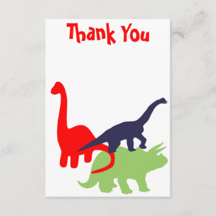 Dinosaur Födelsedagsfest Tack Flat Cards Kort