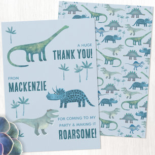 Dinosaur Födelsedagsfest Tack Kort