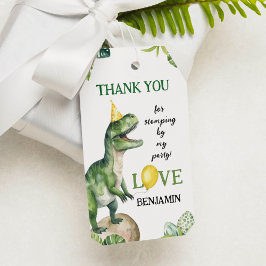 Dinosaur Födelsedagsfest Tack Märkre Presentetikett