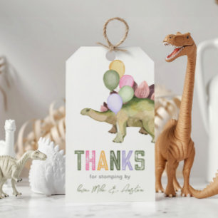 Dinosaur födelsedagsfest taggar presentetikett